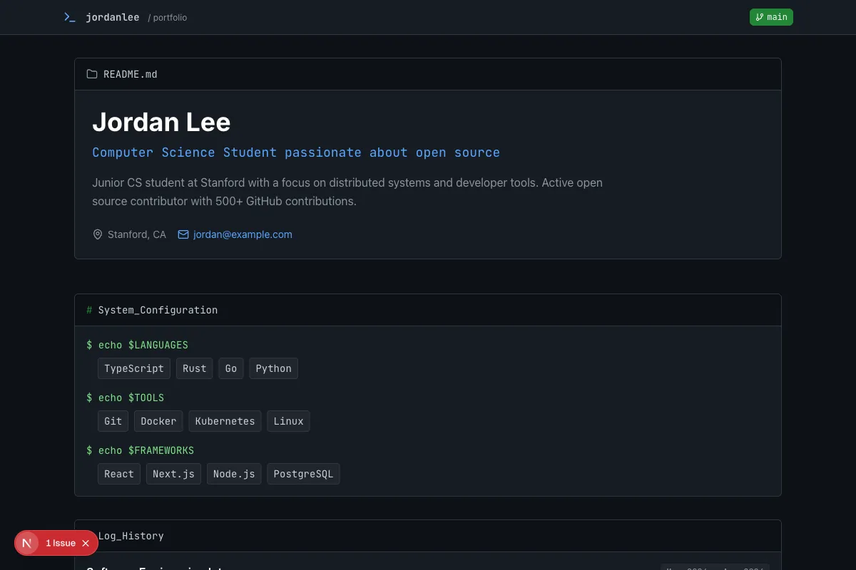 Jordan Lee - Terminal template