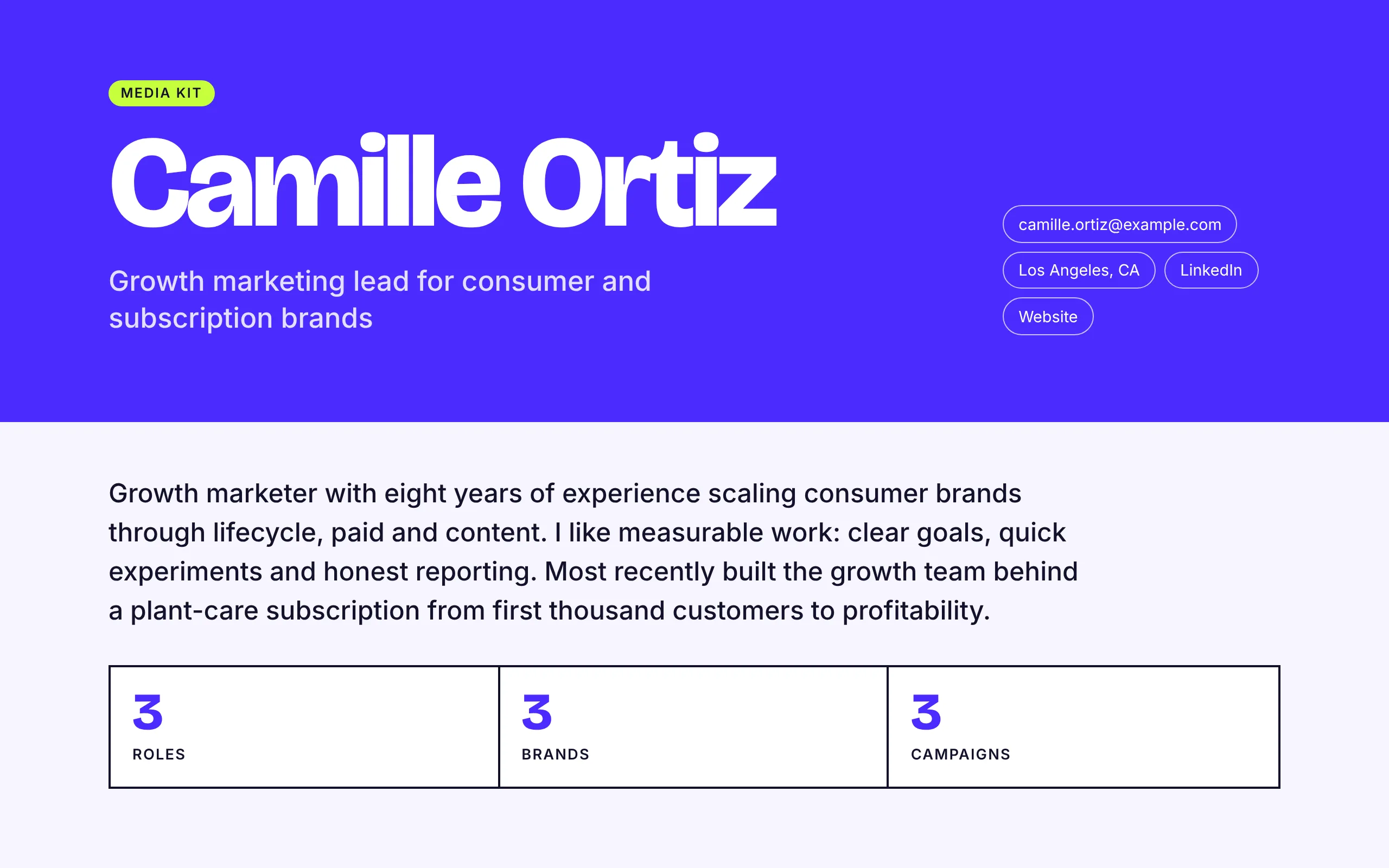 Media Kit design